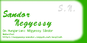 sandor negyessy business card